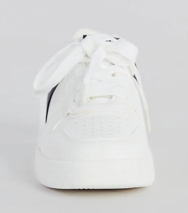 Too Cool Contrast Trim Faux Leather Sneakers Product Image