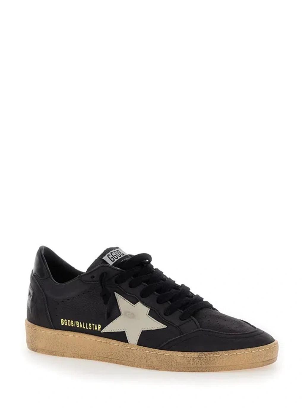 GOLDEN GOOSE Ballstar Leather Toe Upper Star And Spur Nappa Heel In Grey Product Image