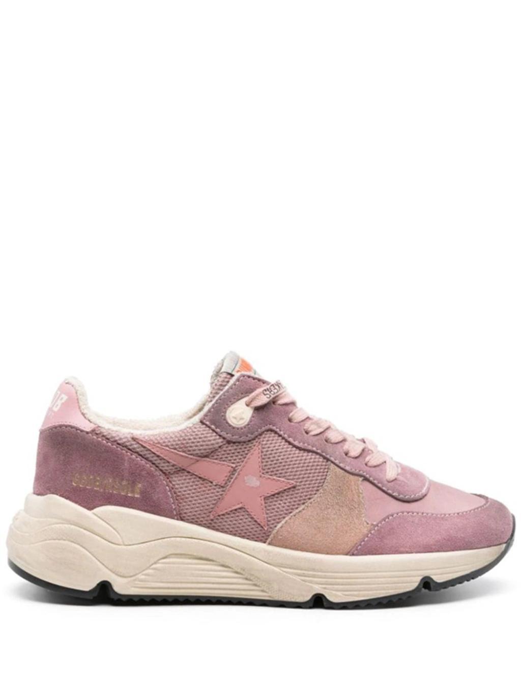 Running Sole Mixed Leather Sneakers In Ash Rose,mauve,antique Pink Product Image