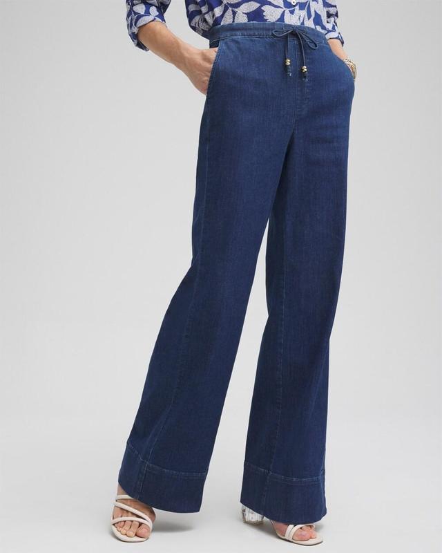 Women's Pull-on Drawstring Wide Leg Jean Product Image