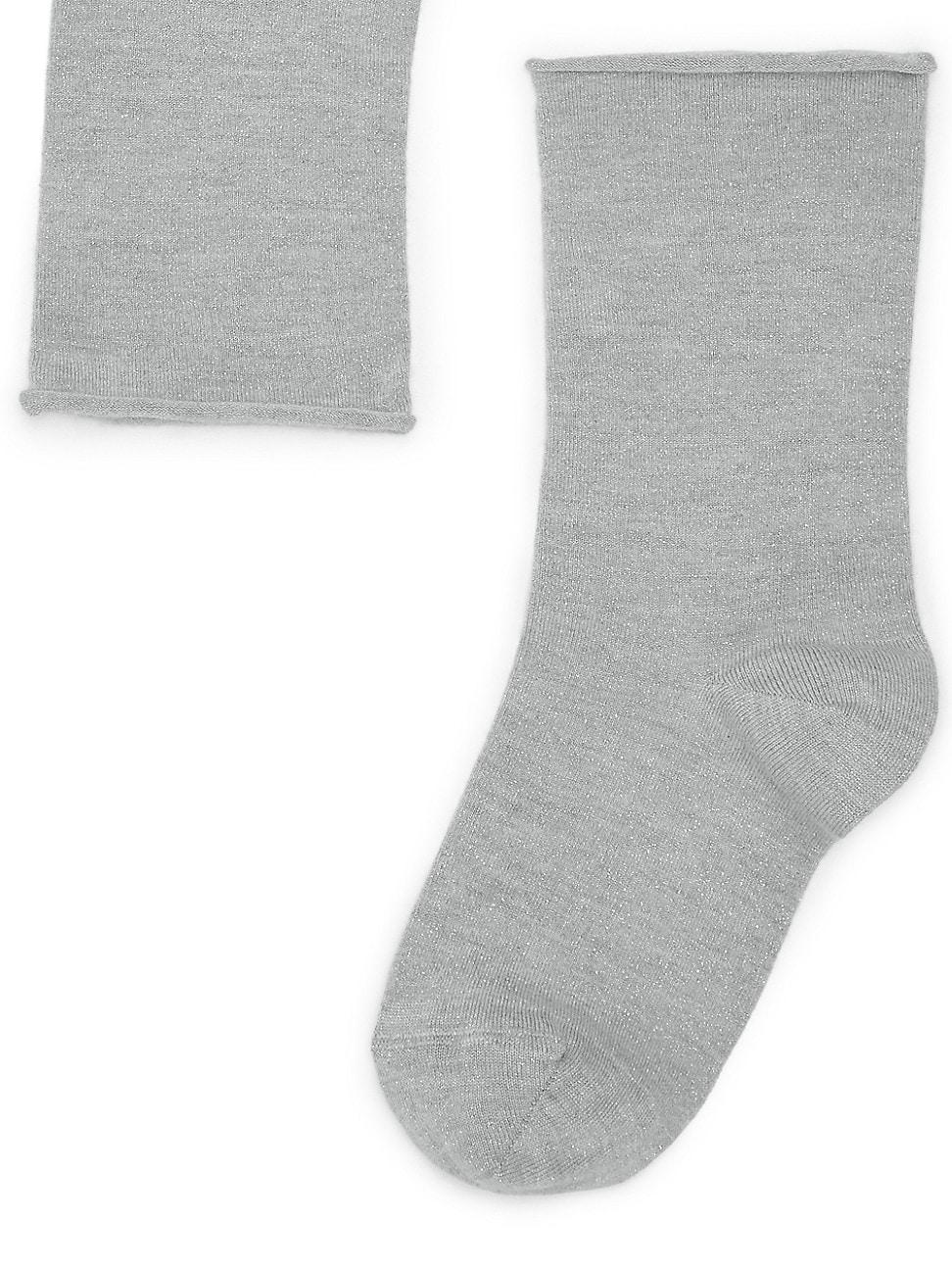 Womens Cashmere And Silk Sparkling Knit Socks Product Image