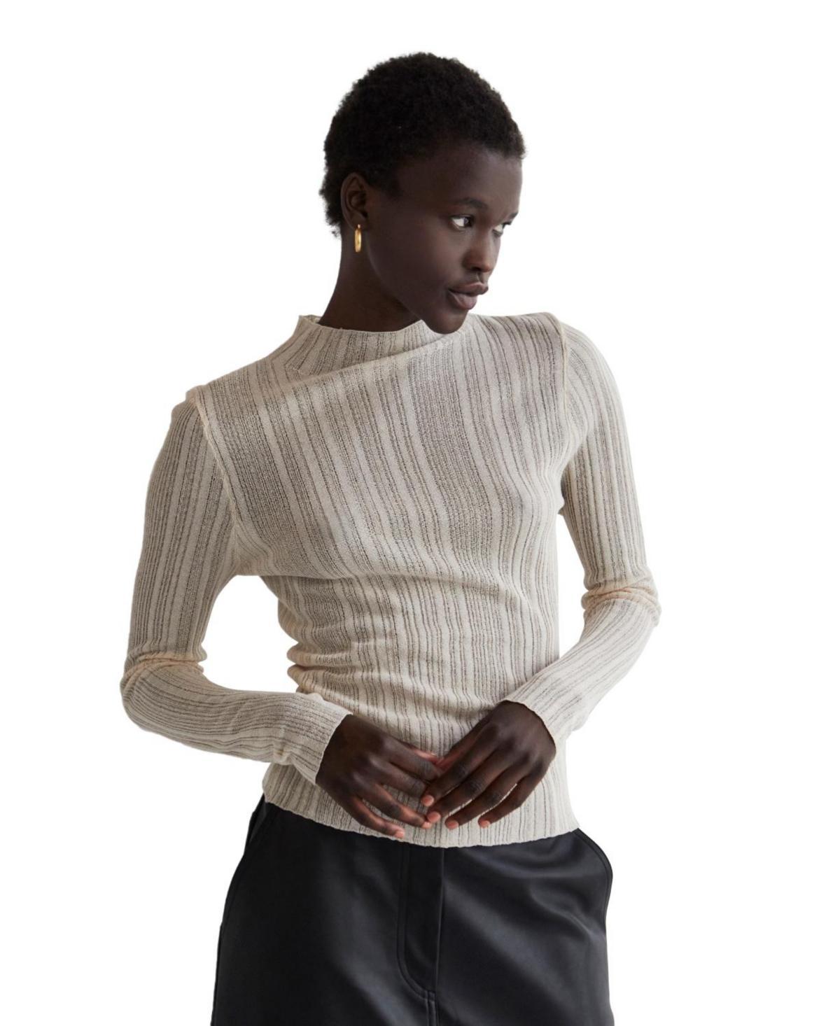 Womens Dane Mock Neck Sheer Knit Sweater Top product image