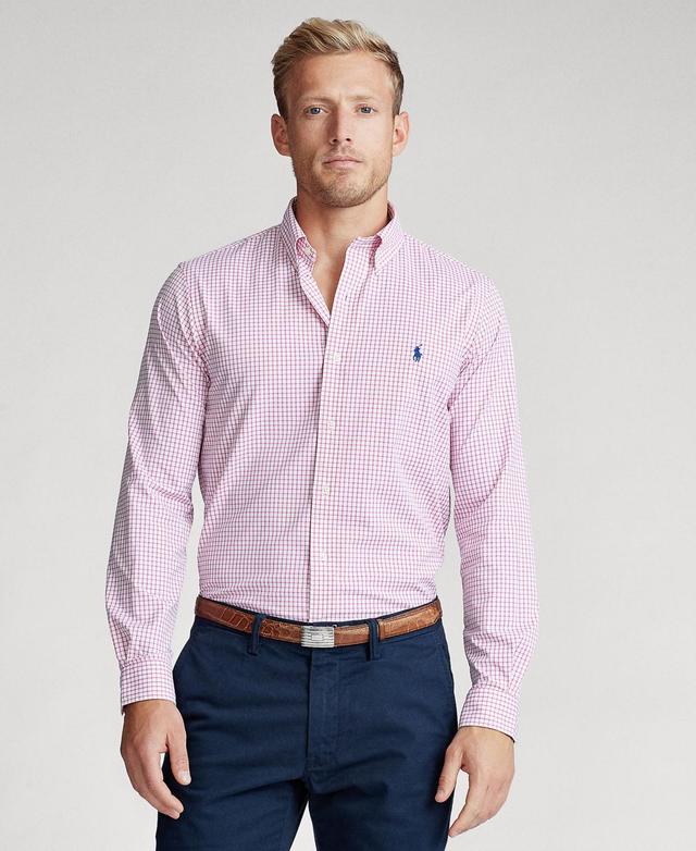 Polo Ralph Lauren Mens Classic-Fit Performance Twill Shirt - Pink Product Image