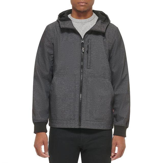 Mens Levis Softshell Hooded Bomber Jacket Dark Grey Product Image