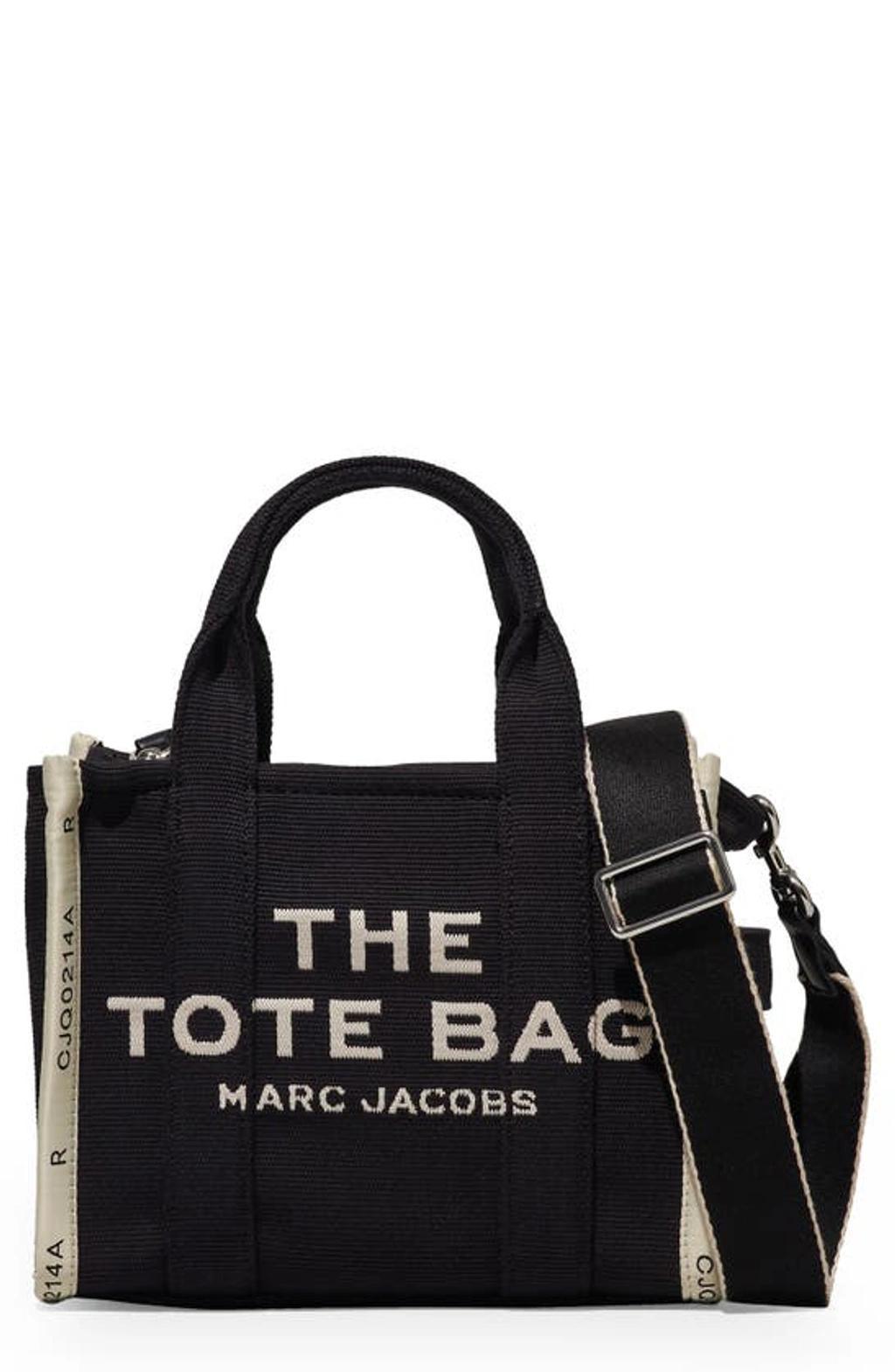 MARC JACOBS The Jacquard Mini Tote Bag In Black Product Image