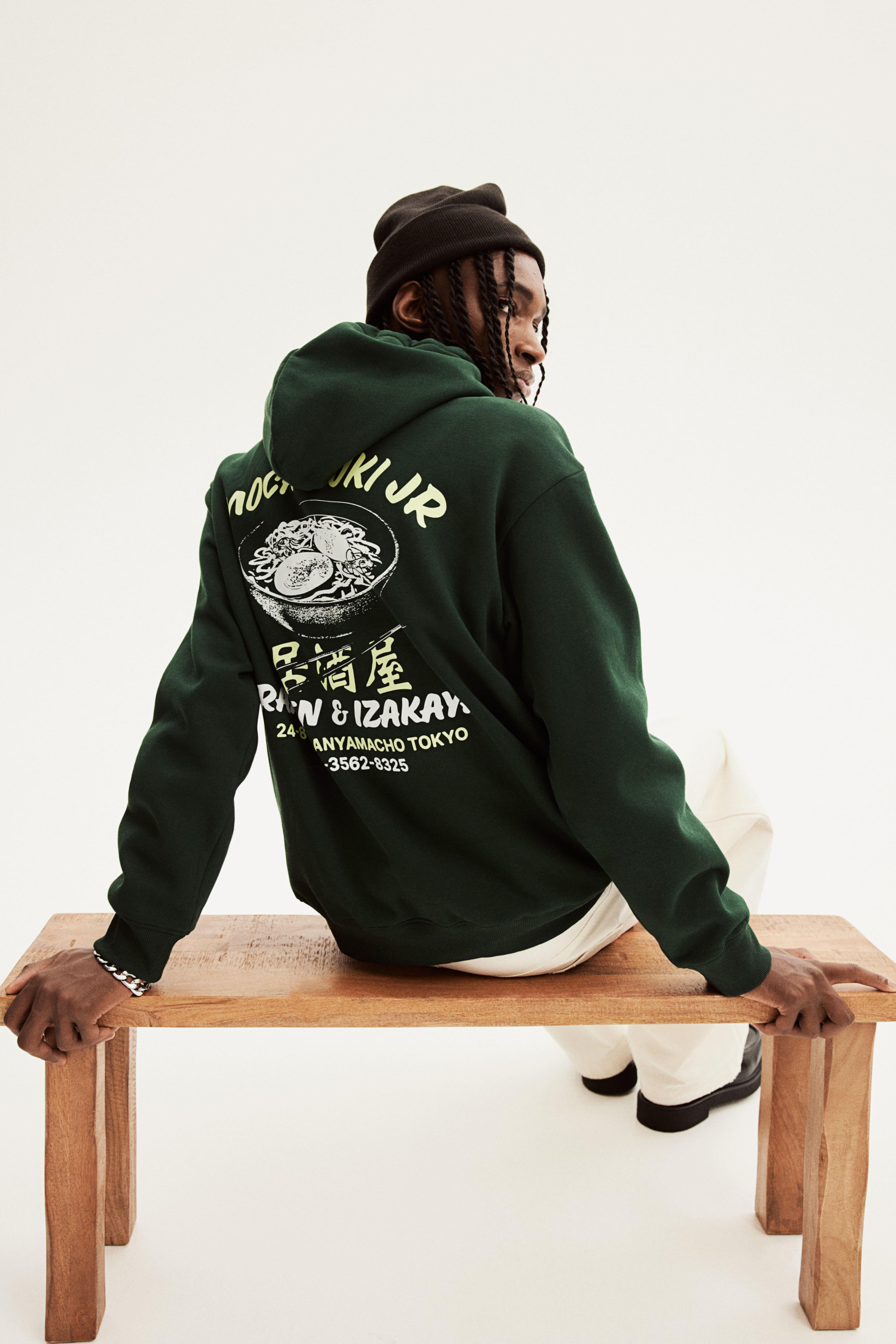 Loose Fit Printed Hoodie Product Image