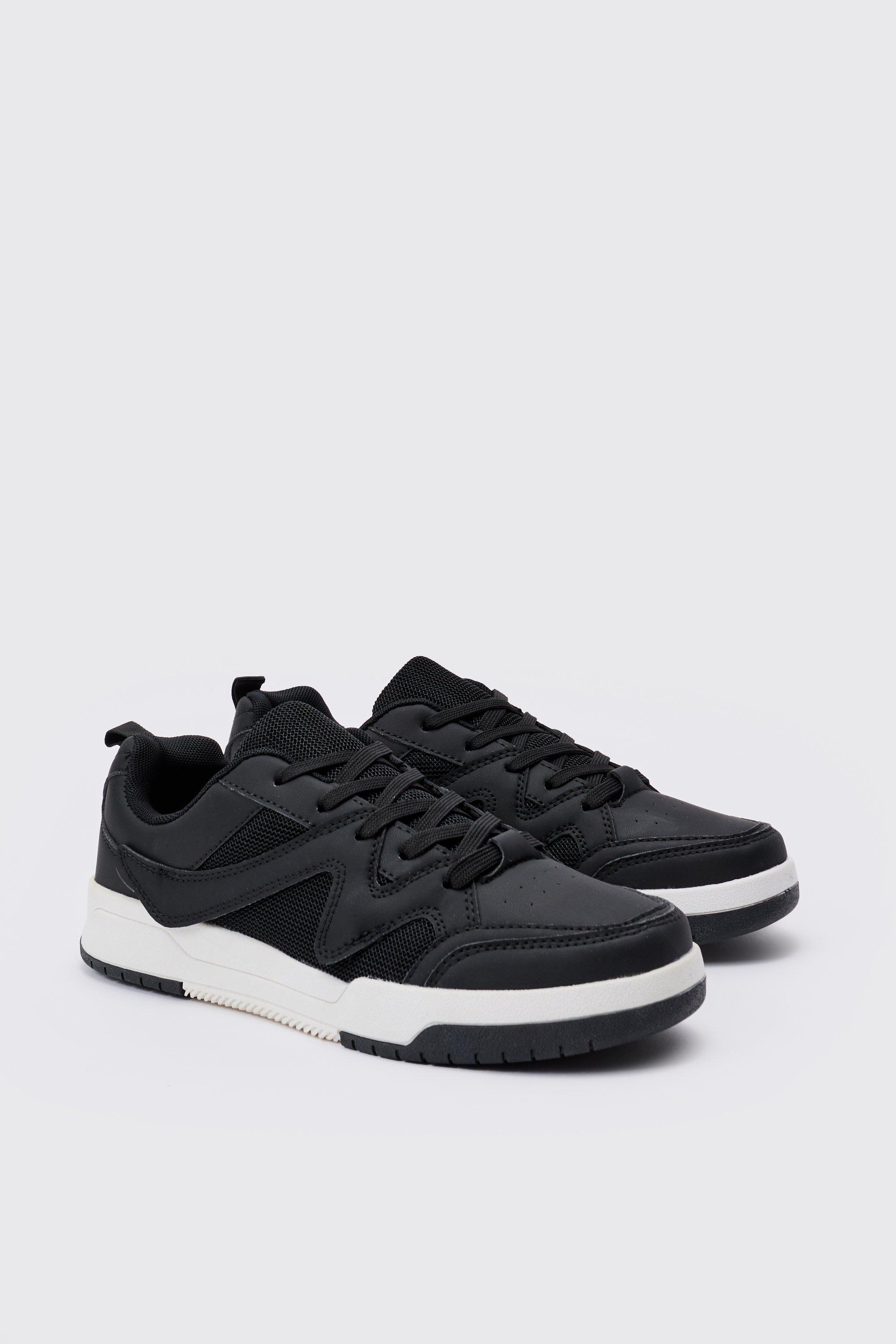 Chunky Sneakers In Black | boohooMAN USA Product Image