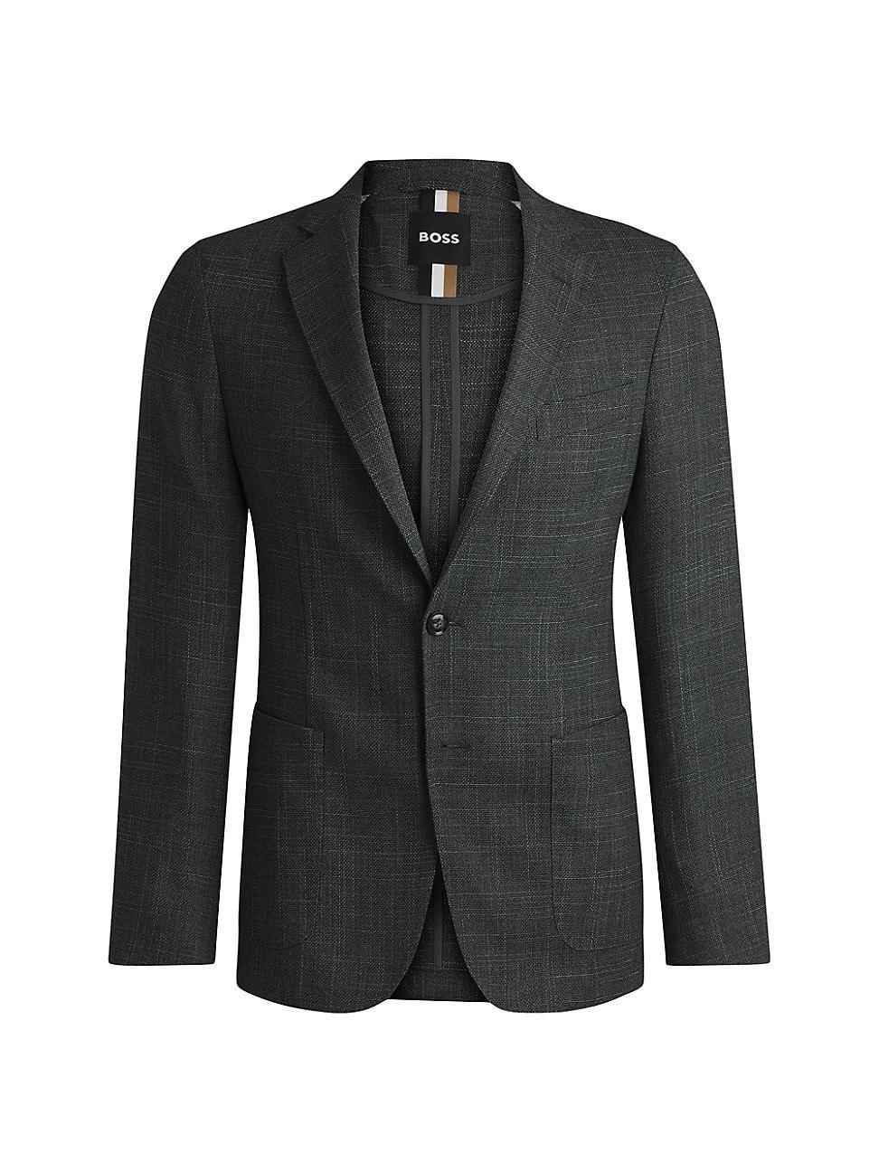 Mens Slim Fit Jacket in Micro Patterned Stretch Cloth Product Image