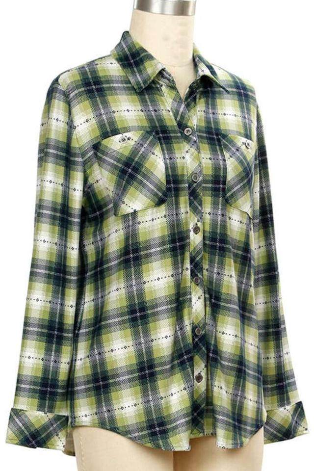 Long Sleeve Print Plaid Shirt Product Image