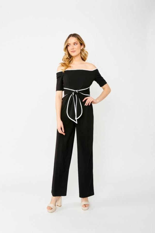 Black w/ White Trim Jumpsuit Product Image