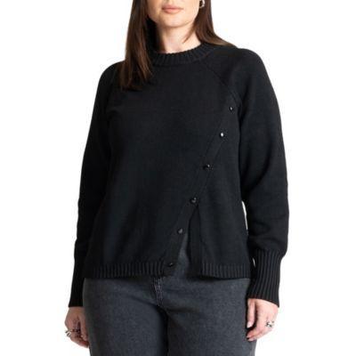 Plus Size Asym Placket Sweater Product Image