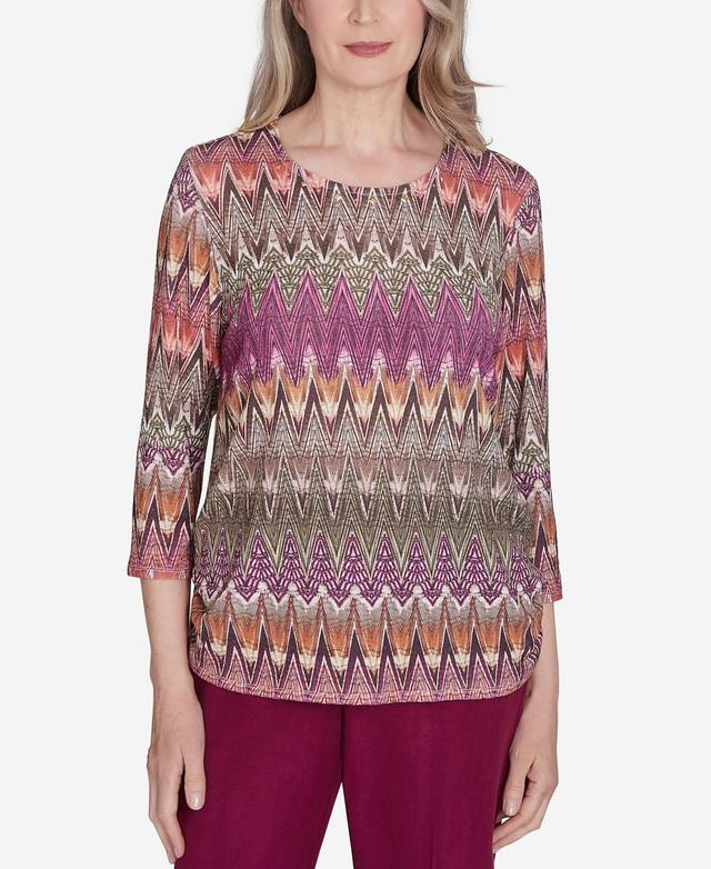 Womens Alfred Dunner Chevron Textured Top Product Image