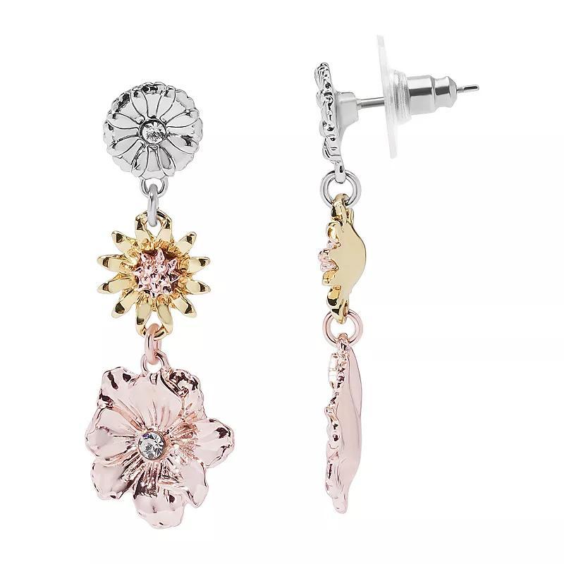 LC Lauren Conrad Tritone Flower Drop Earrings, Womens, None Product Image