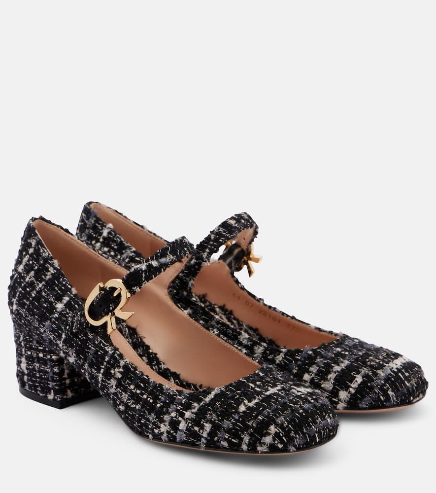 Boucle Mary Jane Pumps In Blk/white Product Image