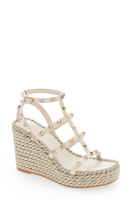 Valentino Garavani Rockstud Torchon Wedge Sandal Product Image