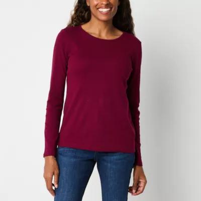 Liz Claiborne Womens Tall Crew Neck Long Sleeve T-Shirt Product Image