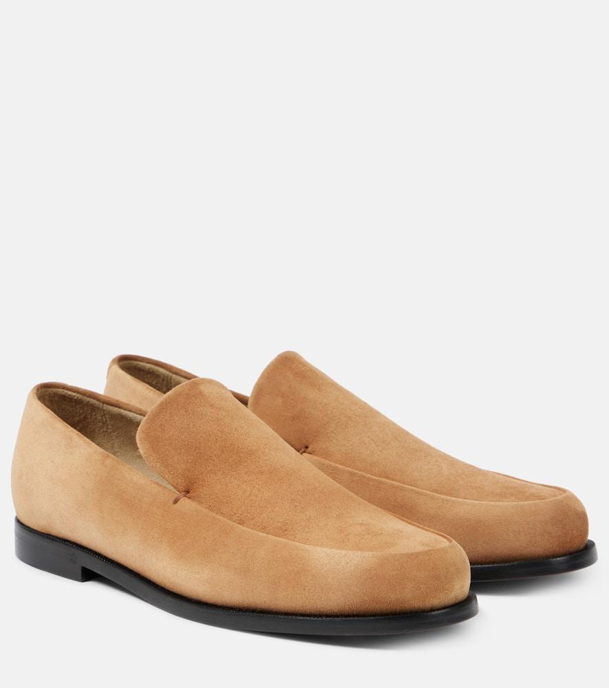 KHAITE Alessio Suede Loafers In Braun product image