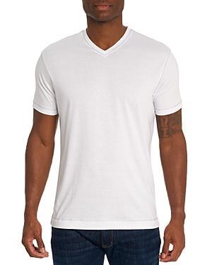 Robert Graham Eastwood Top Stitched V Neck Tee Product Image