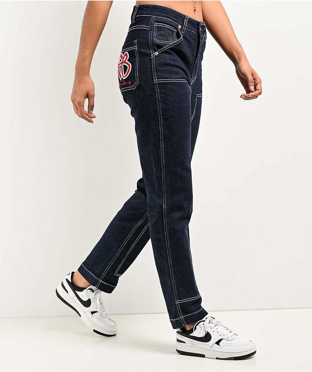 FUBU Classic Dark Blue Double Knee Carpenter Jeans Product Image