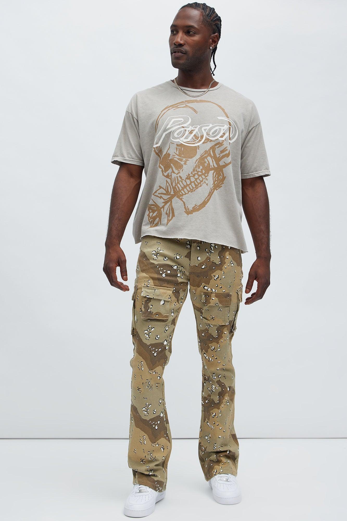 Trapper Cargo Stacked Slim Flared Pants - Brown/combo Product Image