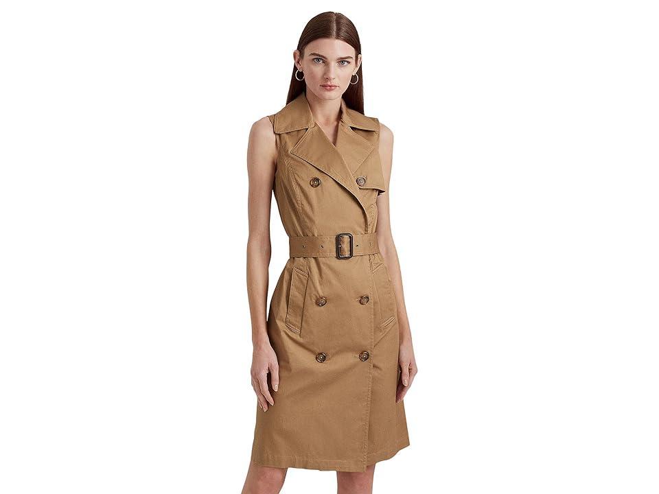 Lauren Ralph Lauren Petite Micro-Sanded Twill Sleeveless Dress (New ) Women's Clothing Product Image