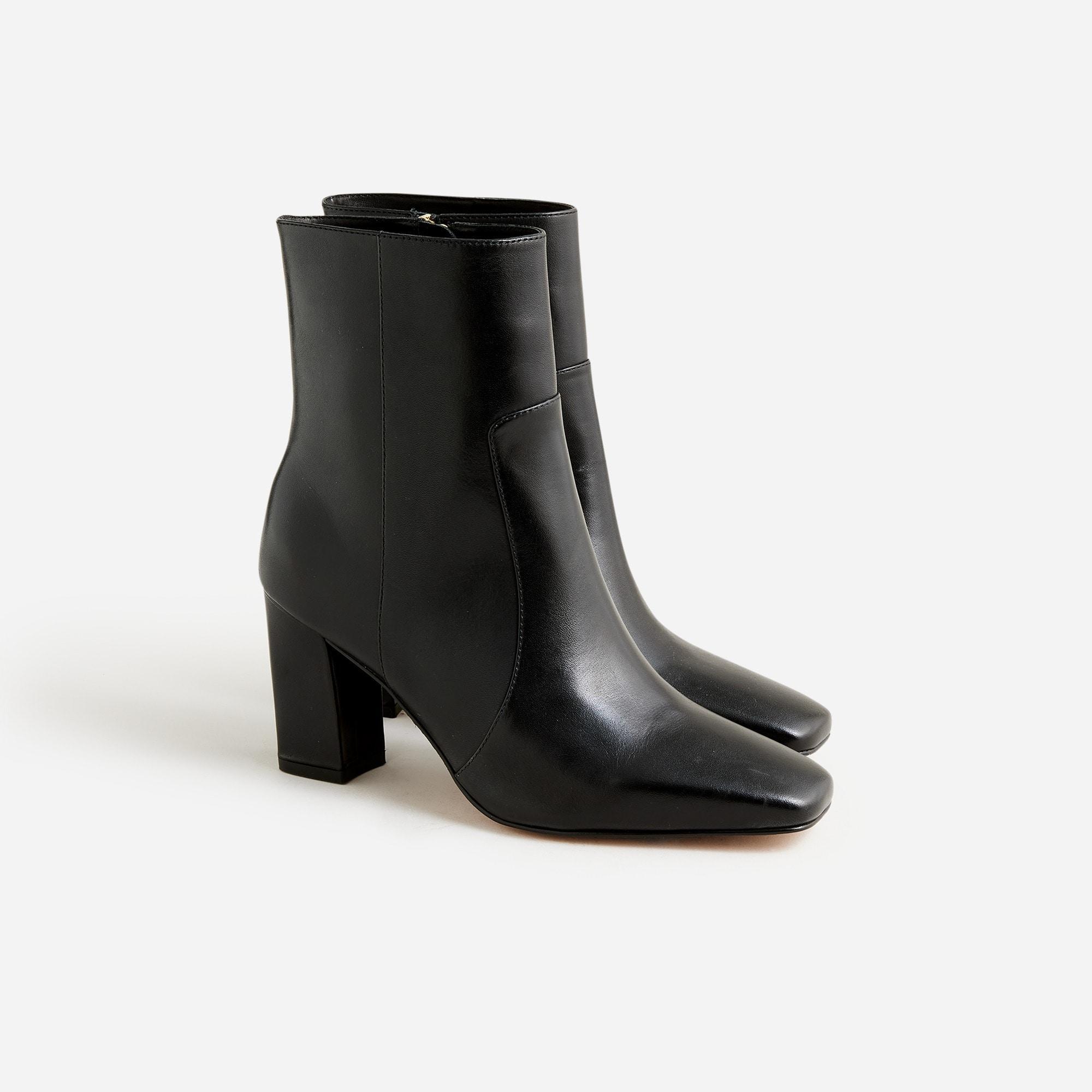 Almond-toe ankle boots in leather Product Image