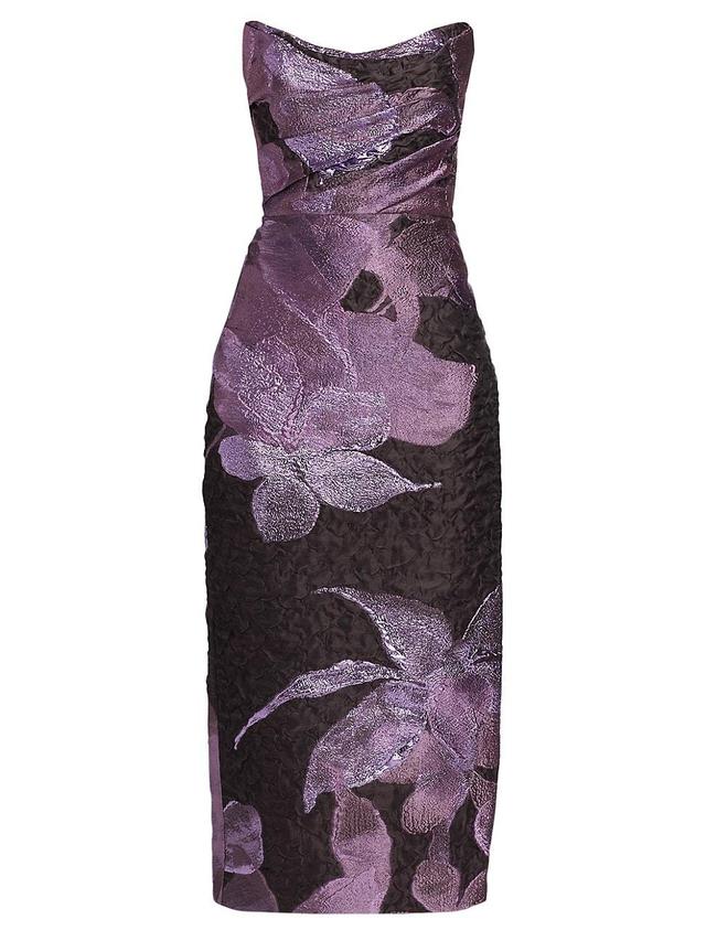 Womens Floral Strapless Cocktail Dress Product Image