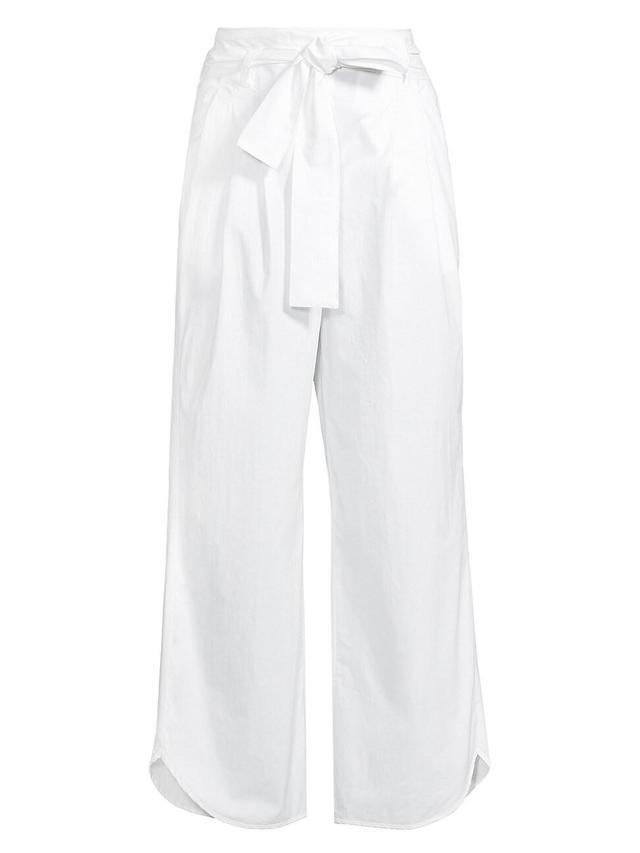 Womens Poplin Belted Pants Product Image