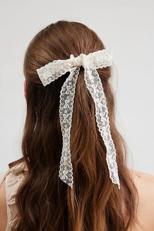 Medium Lace Hair Bow Barrette Set Womens at Urban Outfitters Product Image