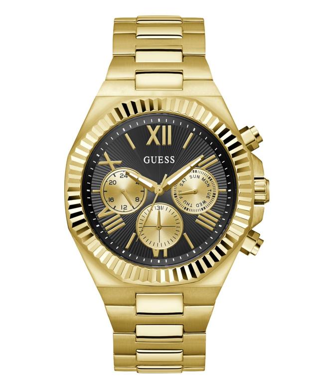 Guess Mens Multi-Function Gold-Tone 100% Steel Watch, 44mm - Gold Tone Product Image