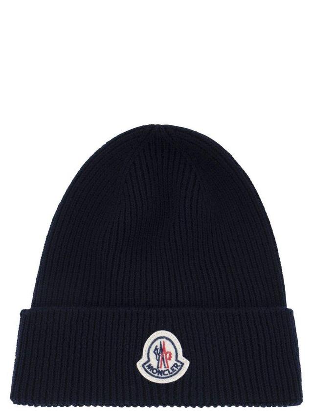 Logo Patch Knitted Beanie In Navy Product Image