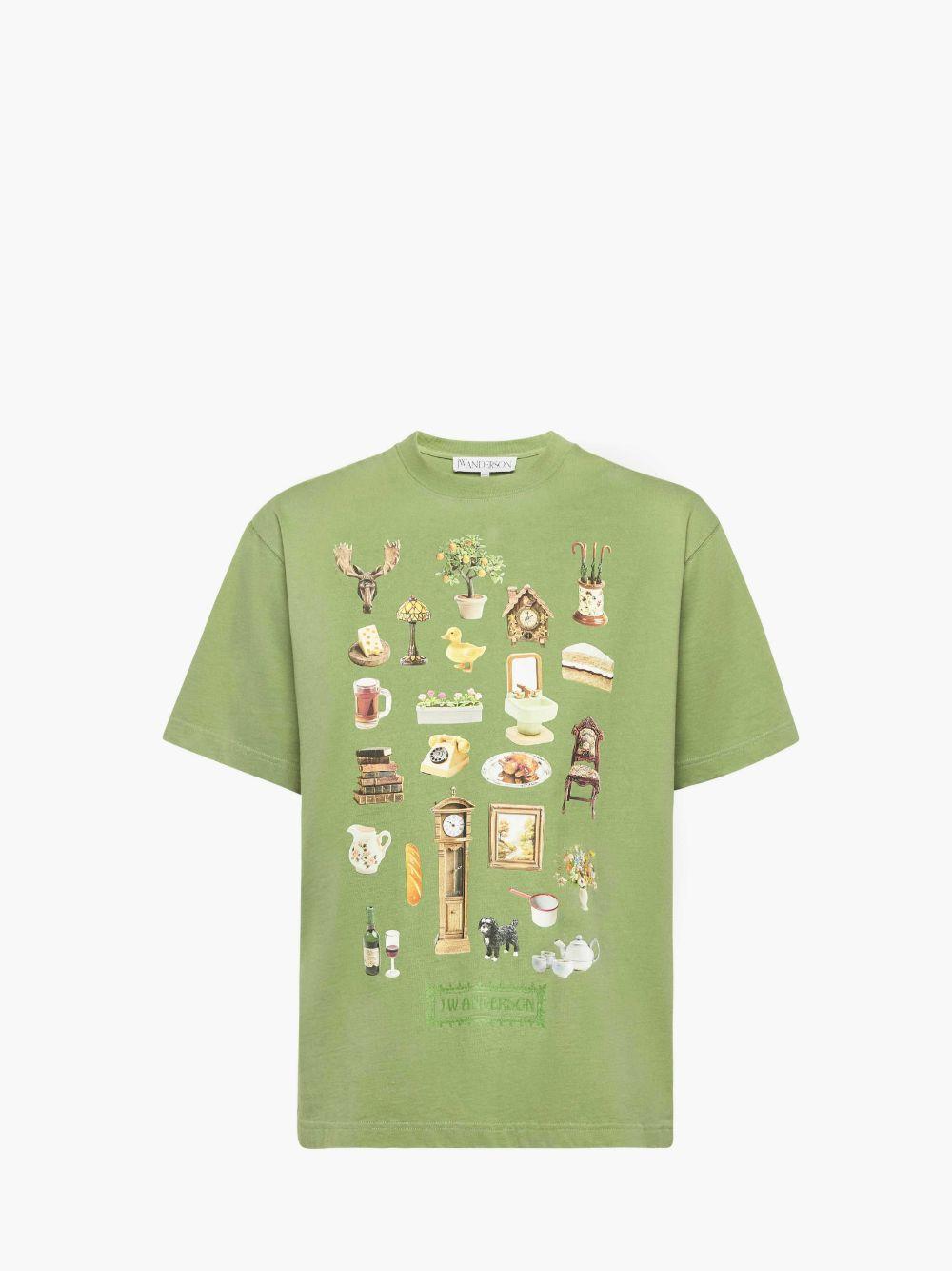 DIORAMA PRINTED T-SHIRT in green | JW Anderson US  Product Image