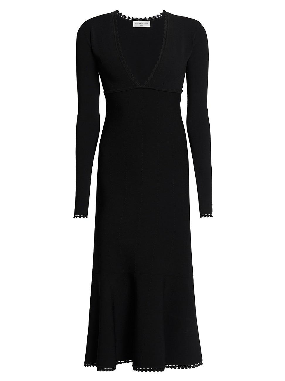 Womens Crepe Long Sleeve Midi-Dress Product Image