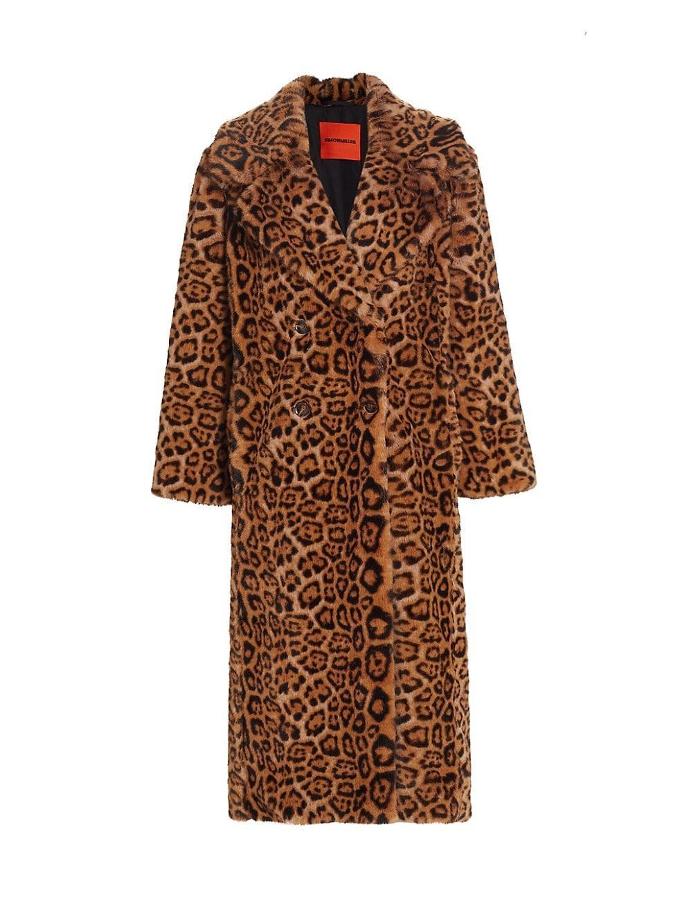 Womens Jetz Cheetah Print Faux Fur Coat product image