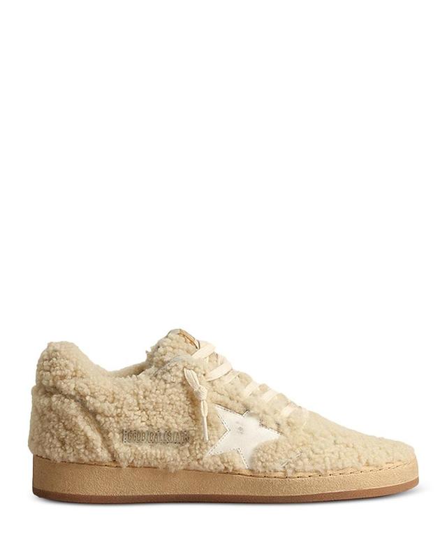Golden Goose Womens Ball Star Shearling Low Top Sneakers Product Image