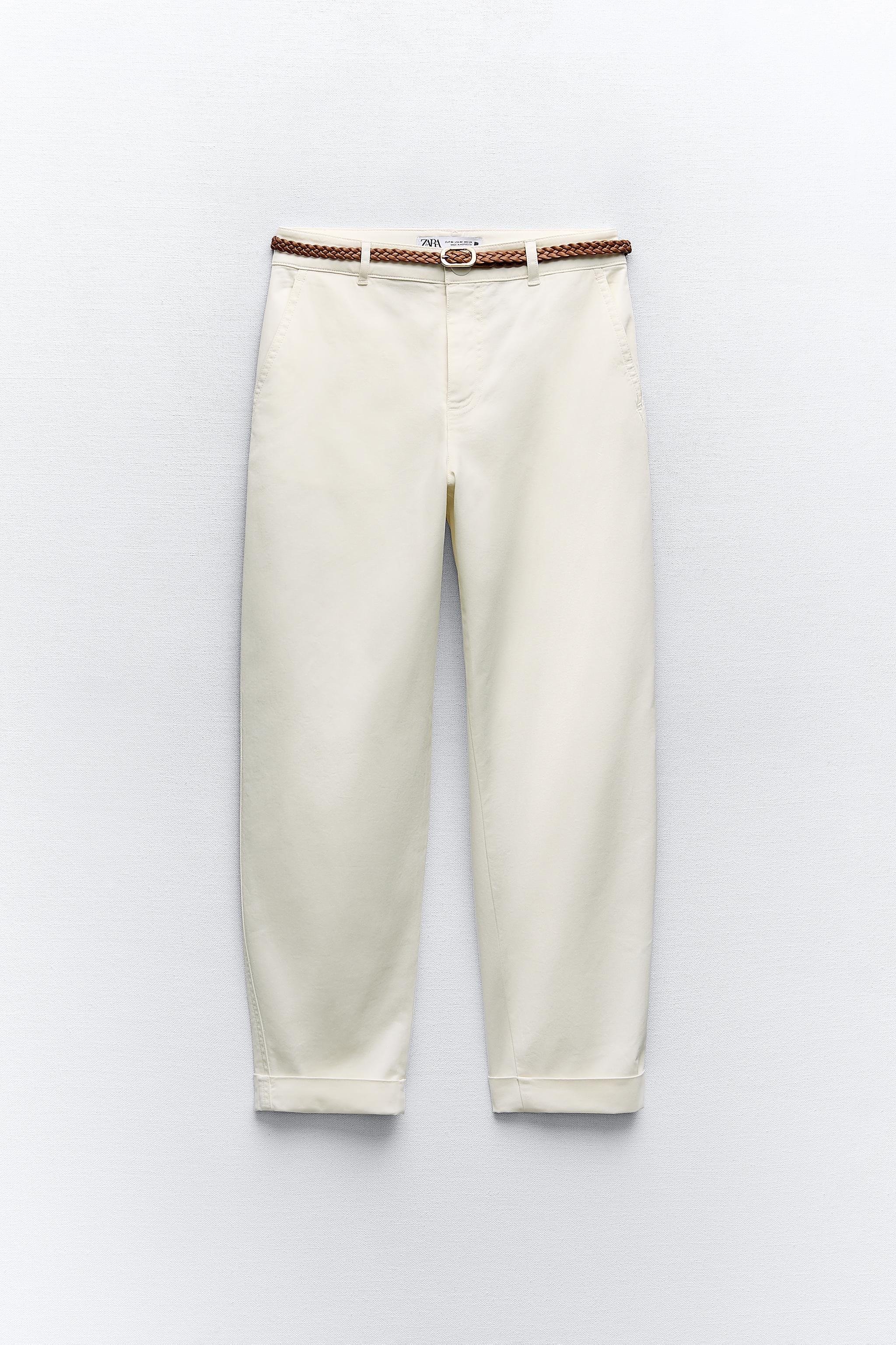 BRAIDED BELTED CHINO PANTS Product Image