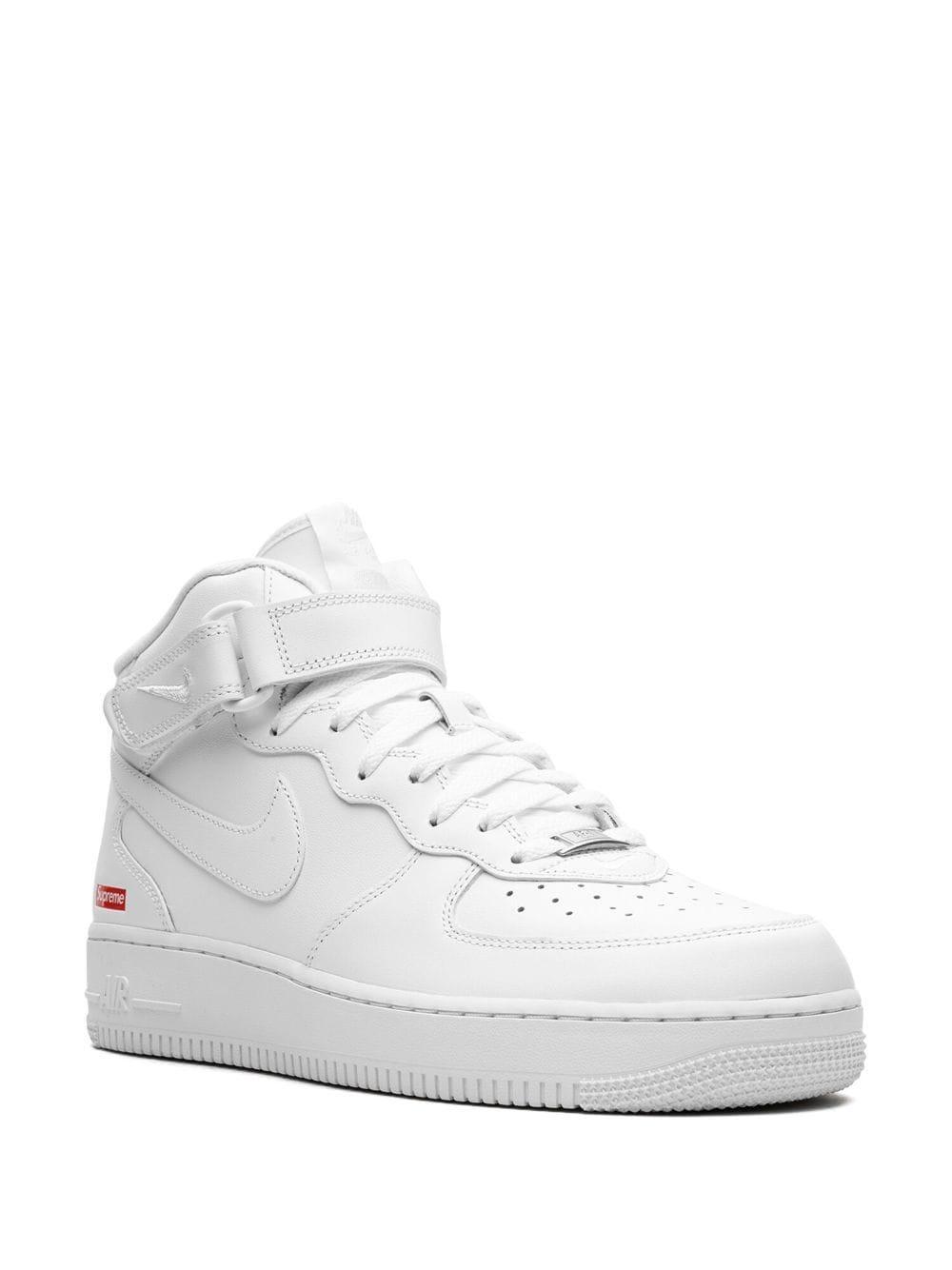 X Supreme Air Force 1 Mid "mini Box Logo White" Sneakers Product Image