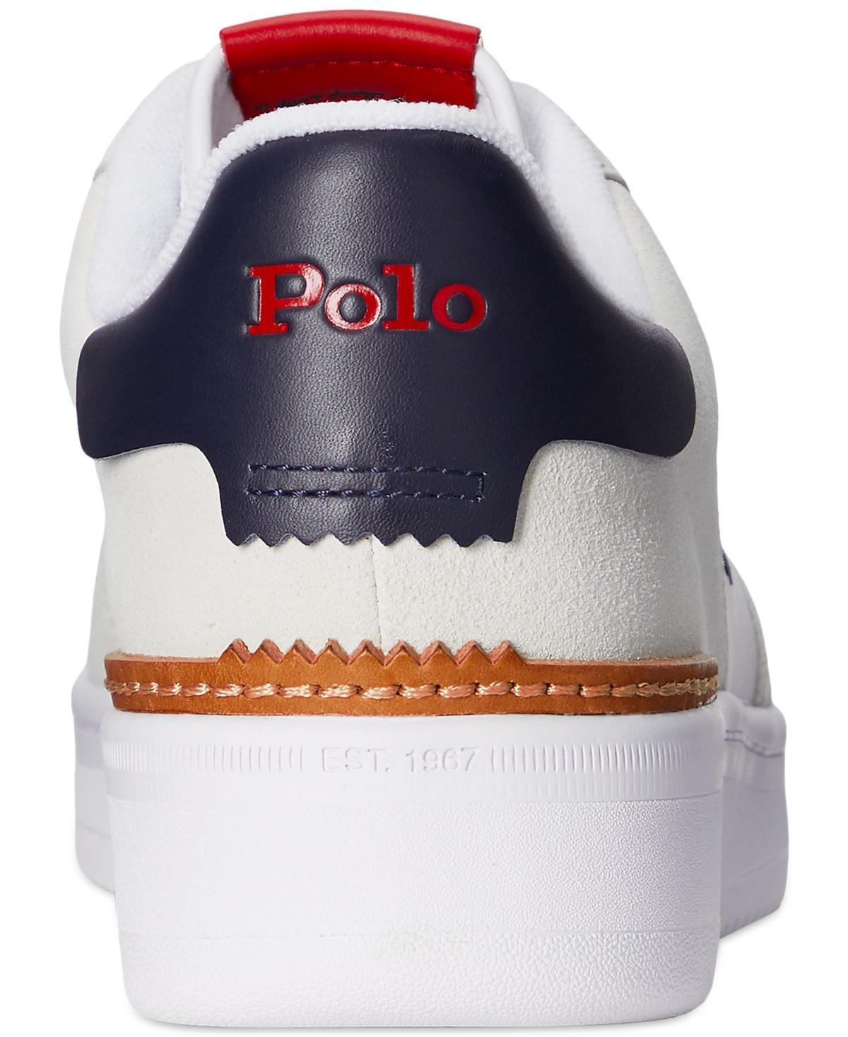 Men's Masters Court Suede-leather Sneaker In White,navy,red Product Image