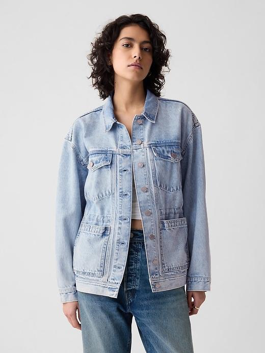 Cinched Denim Jacket Product Image