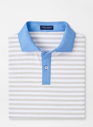 Peter Millar Mens Bass Performance Jersey Polo | Color: British Grey | Size: XL Product Image