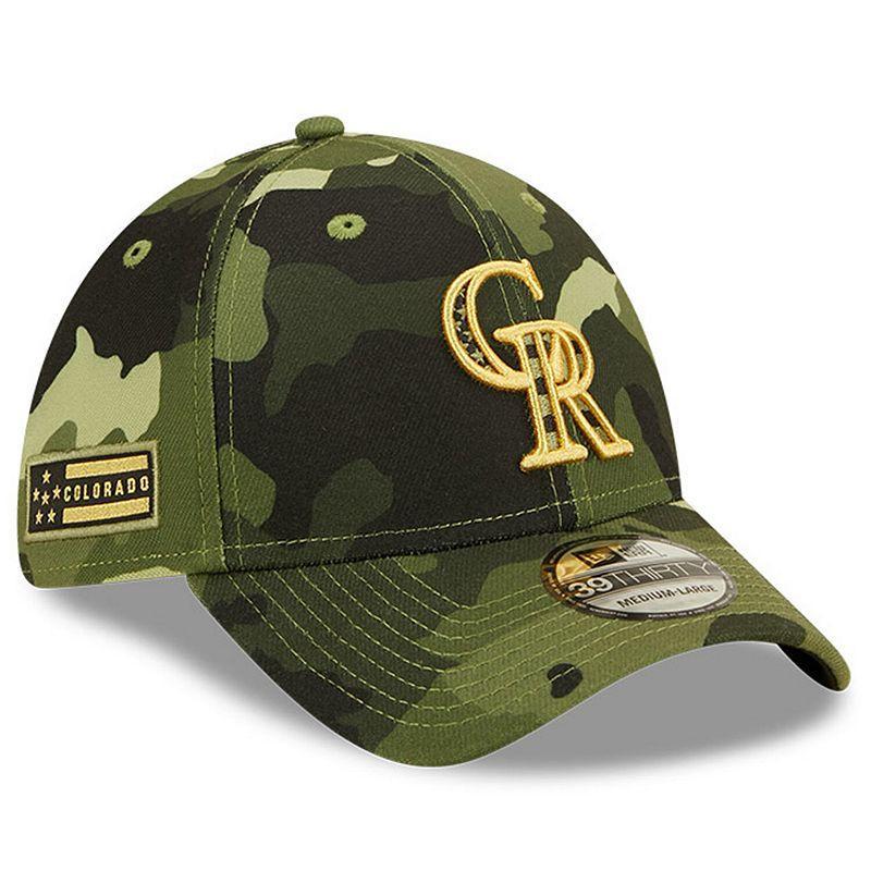 Men's New Era Camo Colorado Rockies 2022 Armed Forces Day 39THIRTY Flex Hat Product Image