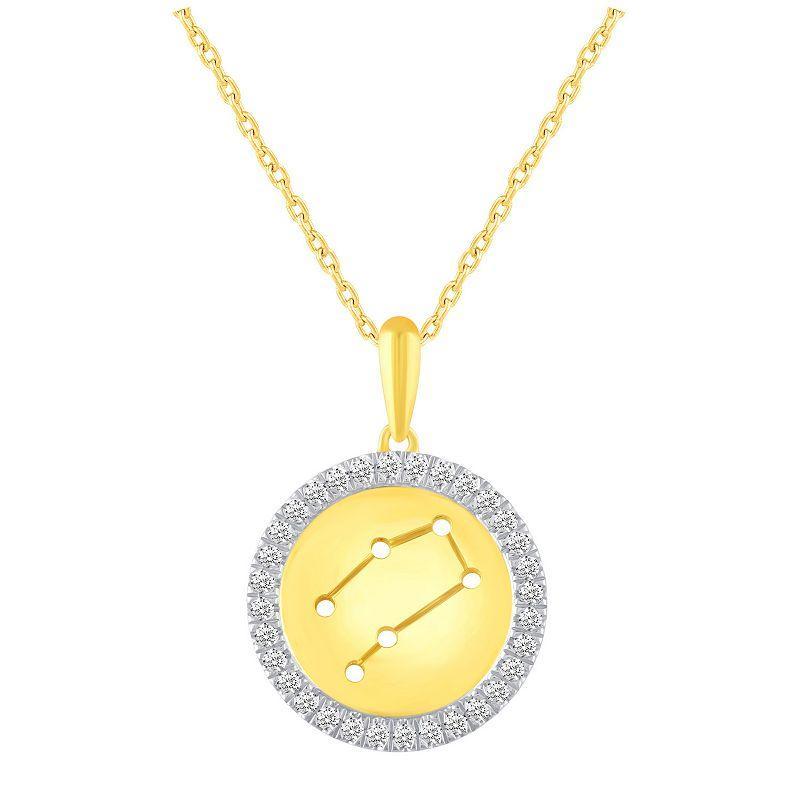 1/4 Carat T.W. Diamond Halo Zodiac Pendant Necklace, Womens Capricorn Product Image