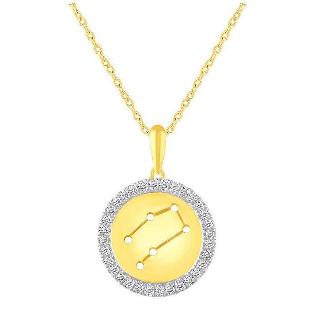 1/4 Carat T.W. Diamond Halo Zodiac Pendant Necklace, Womens Capricorn Product Image