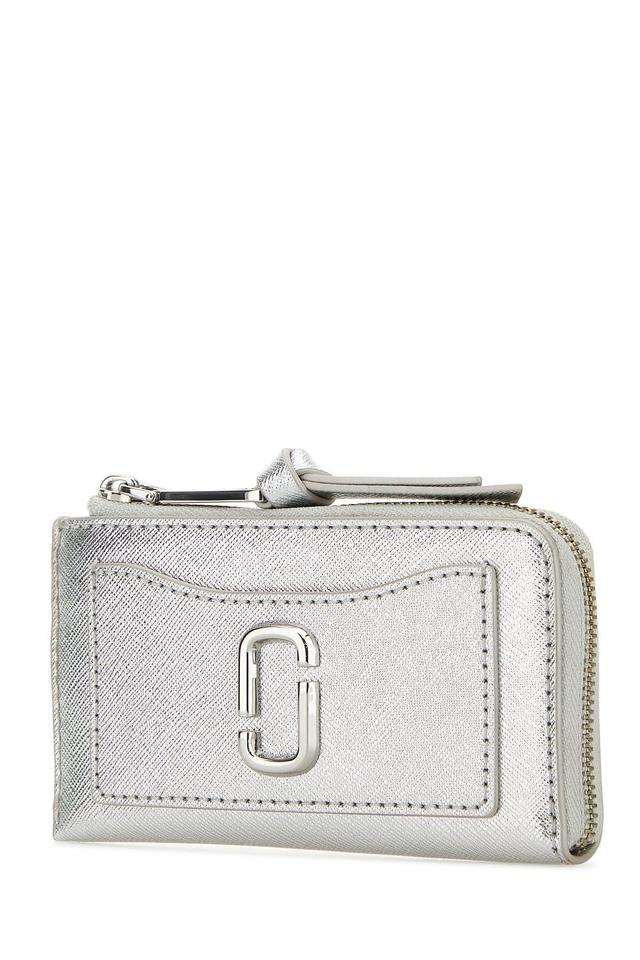 MARC JACOBS The Top Zip Wallet In Silver Product Image