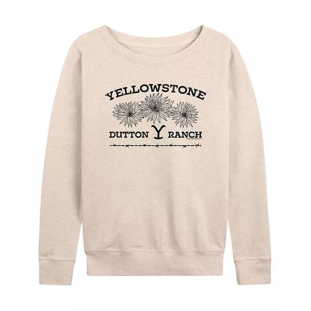 Womens Yellowstone Wildflowers Slouchy Graphic Sweatshirt, Girls Brown Product Image