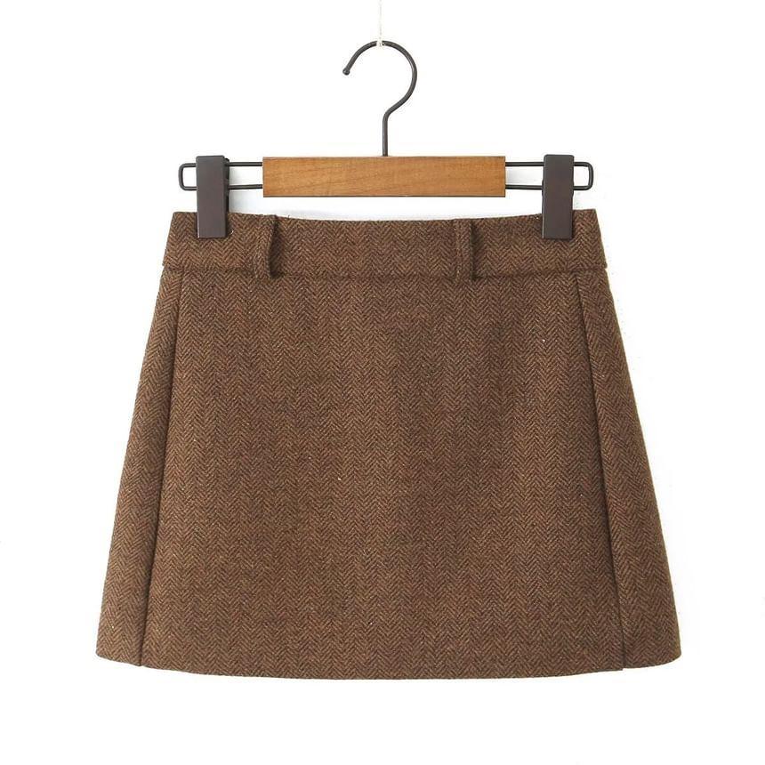 High Waist Mini A-Line Skirt Product Image