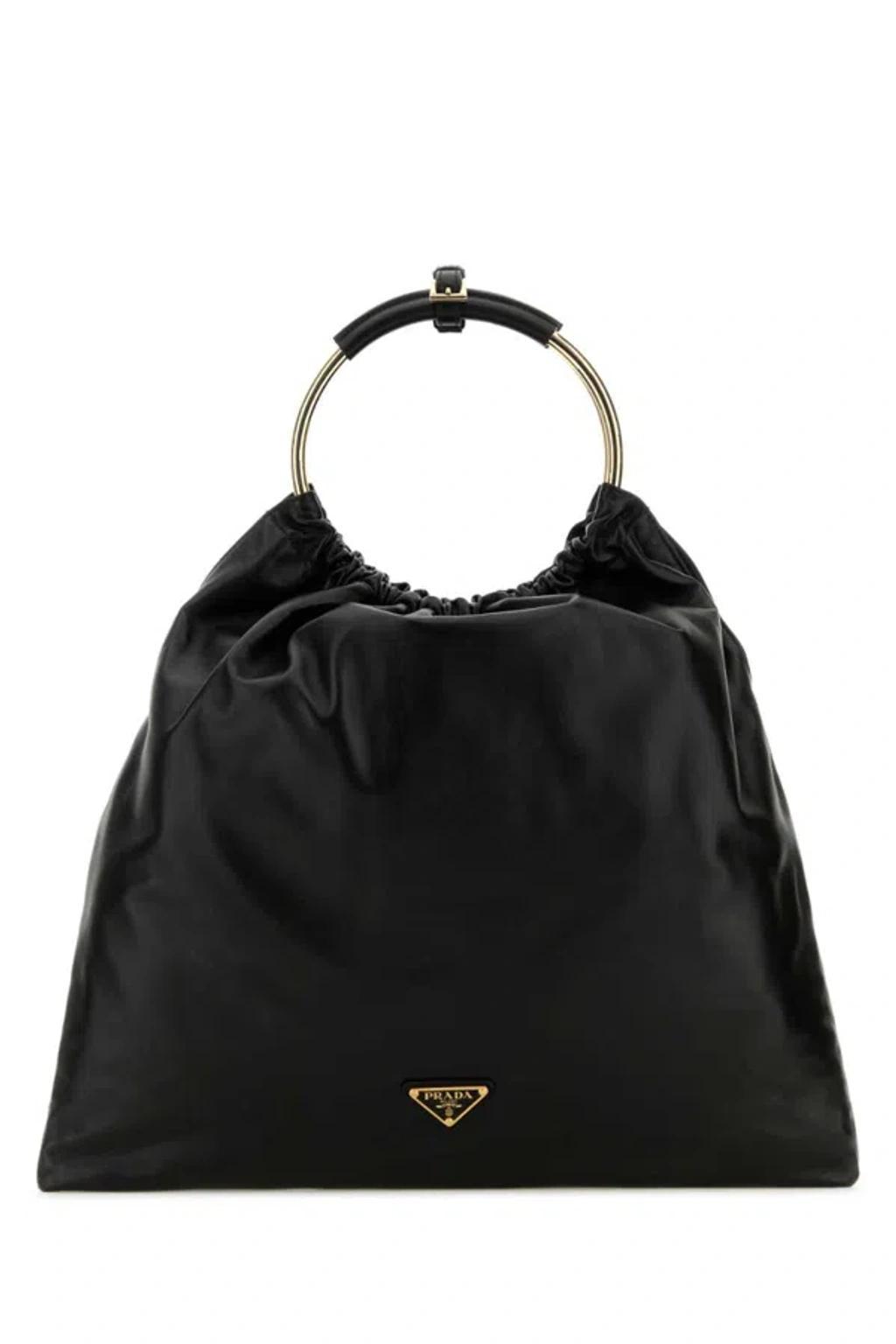 Black Leather Bucket Bag product image