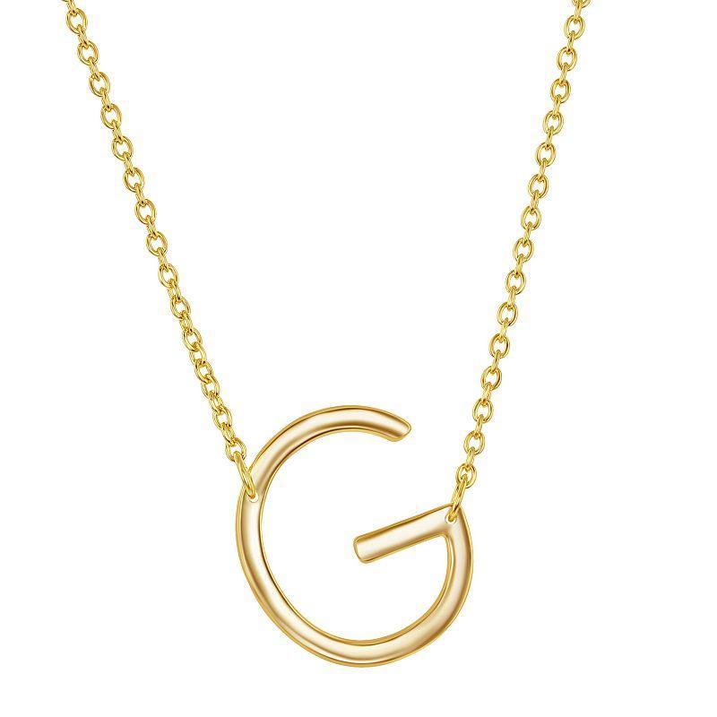 Sterling Silver Sideways Initial Necklace, Womens Gold Tone D Product Image