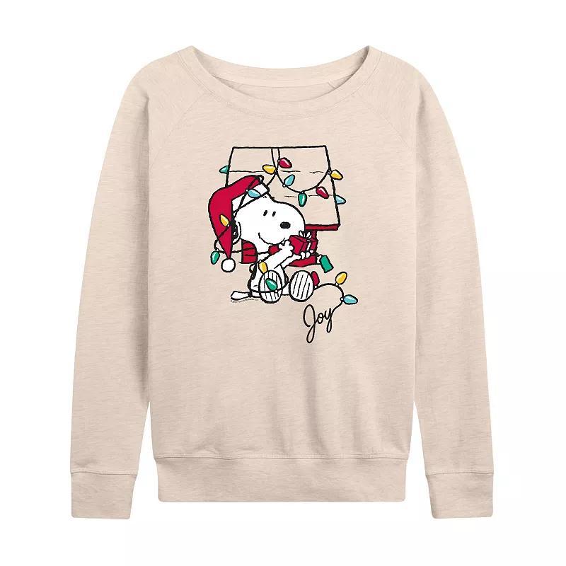 Womens Peanuts Snoopy Joyful Moment Lightweight French Terry Sweatshirt Product Image