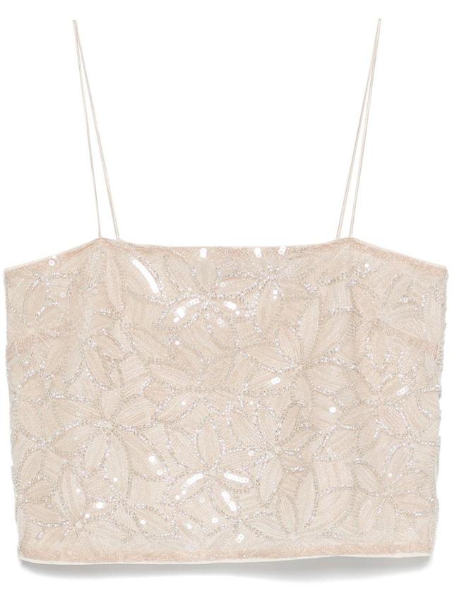 sequin embellished cropped blouse Product Image